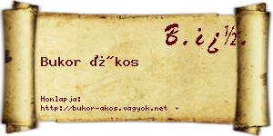 Bukor Ákos névjegykártya
