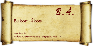 Bukor Ákos névjegykártya